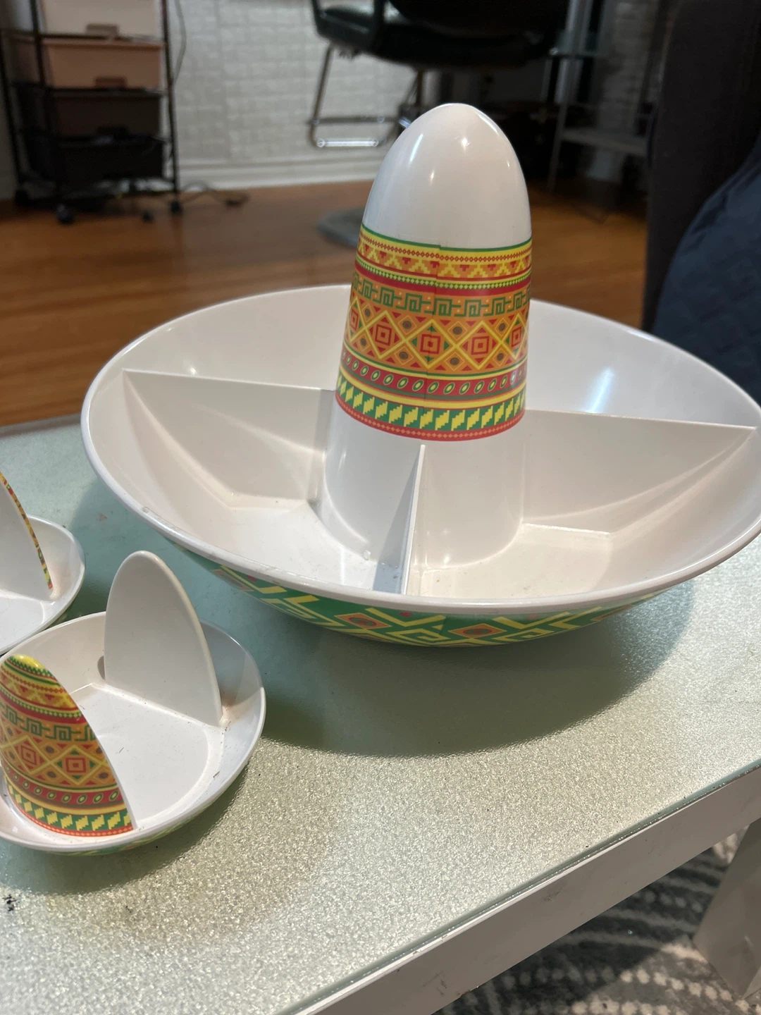 Retro Serving Bowl with Compartments