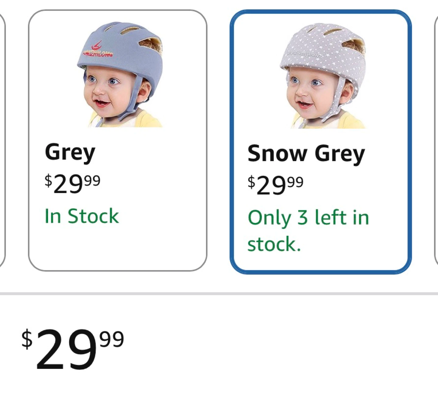 Baby Protective Helmet - Snow Grey Stars - photo 3