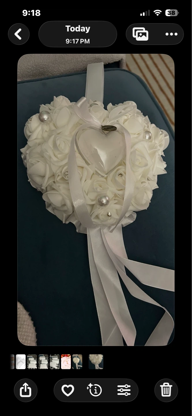 White Rose Heart Hanging Decoration - photo 3