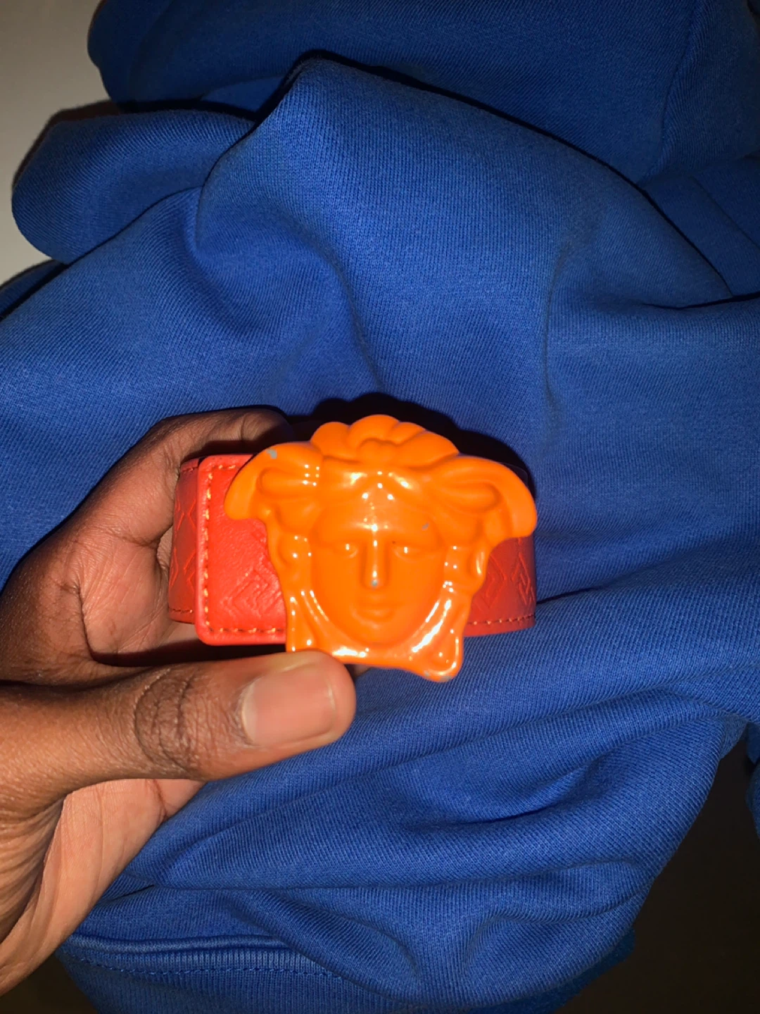 Versace Medusa Head Belt Buckle Orange