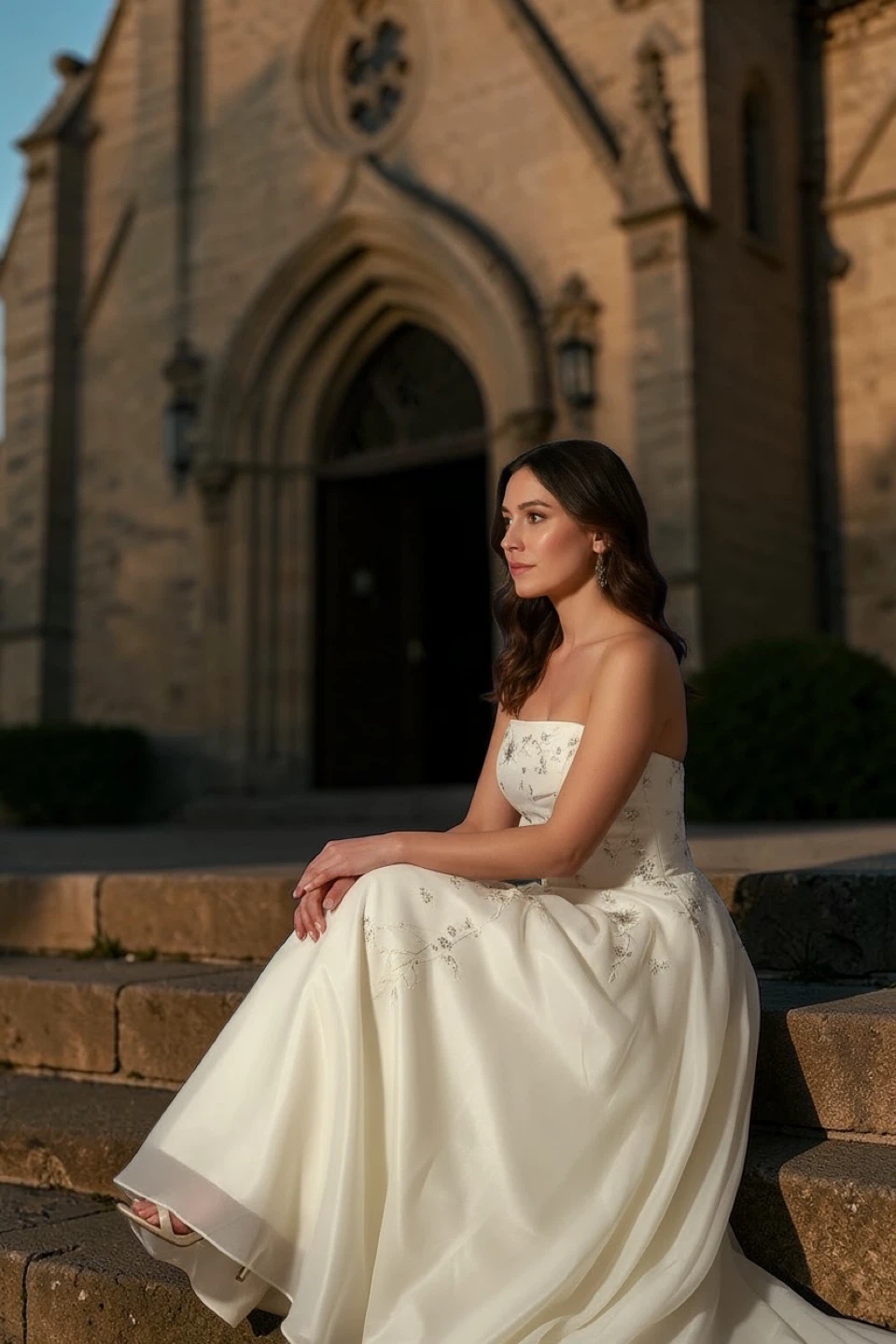 NEW optional strapless wedding dress with shoes - photo 2