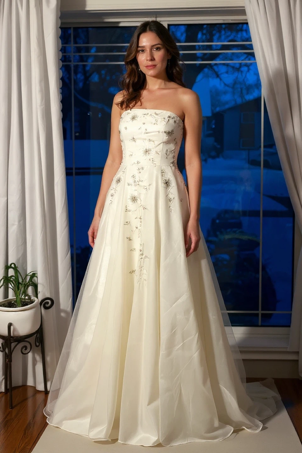 NEW optional strapless wedding dress with shoes - photo 4