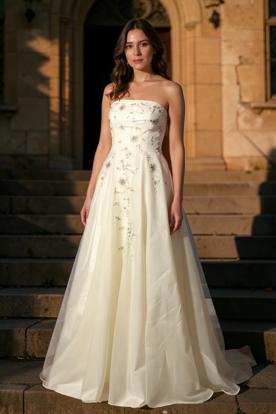 NEW optional strapless wedding dress with shoes