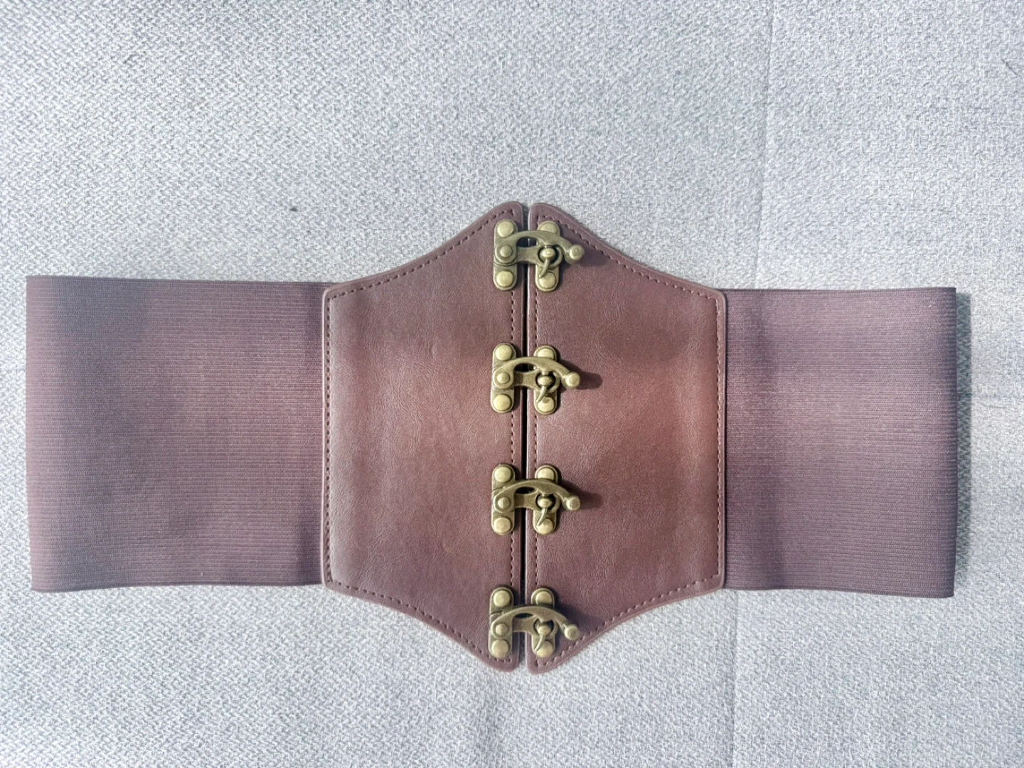 Women Steampunk Corset Belt Brown Wide Waist Cincher - photo 4