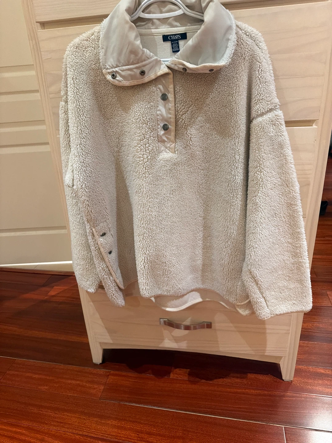 Chaps Fleece Pullover Sweatshirt XL/TG/EG Cream