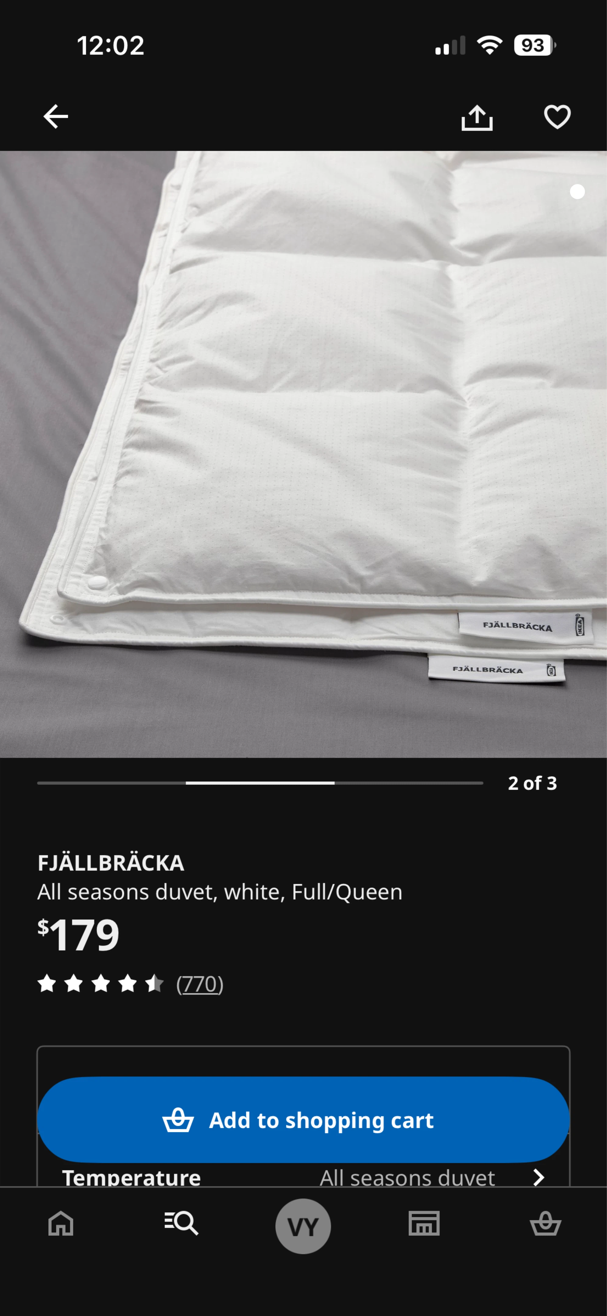 IKEA FJÄLLBRÄCKA All Seasons Duvet - Full/Queen White - photo 2