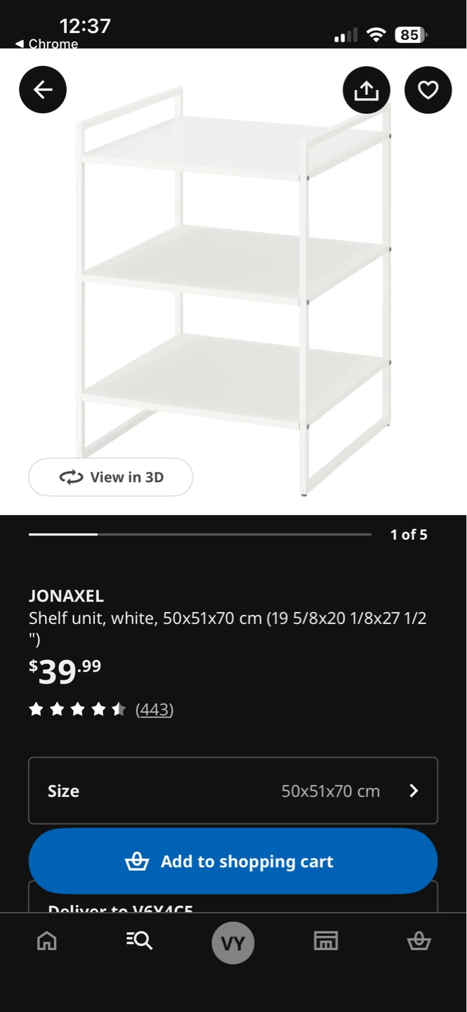 New IKEA JONAXEL Shelf Unit White