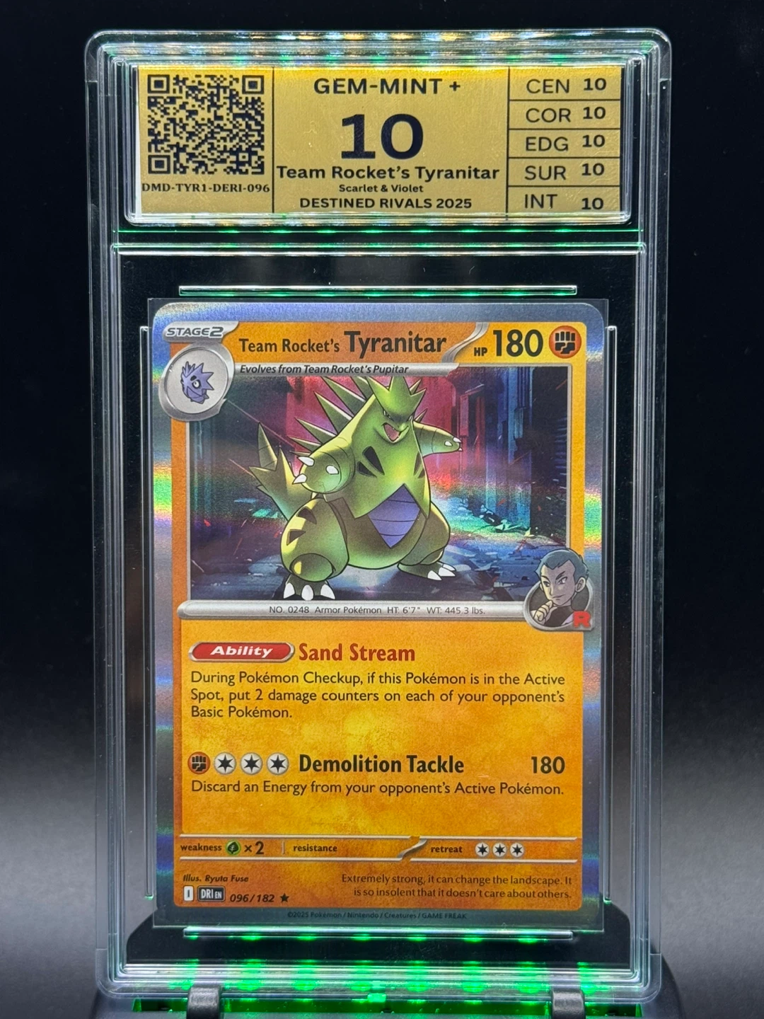 Team Rocket's Tyranitar Pokémon Card GEM-MINT+ - photo 3