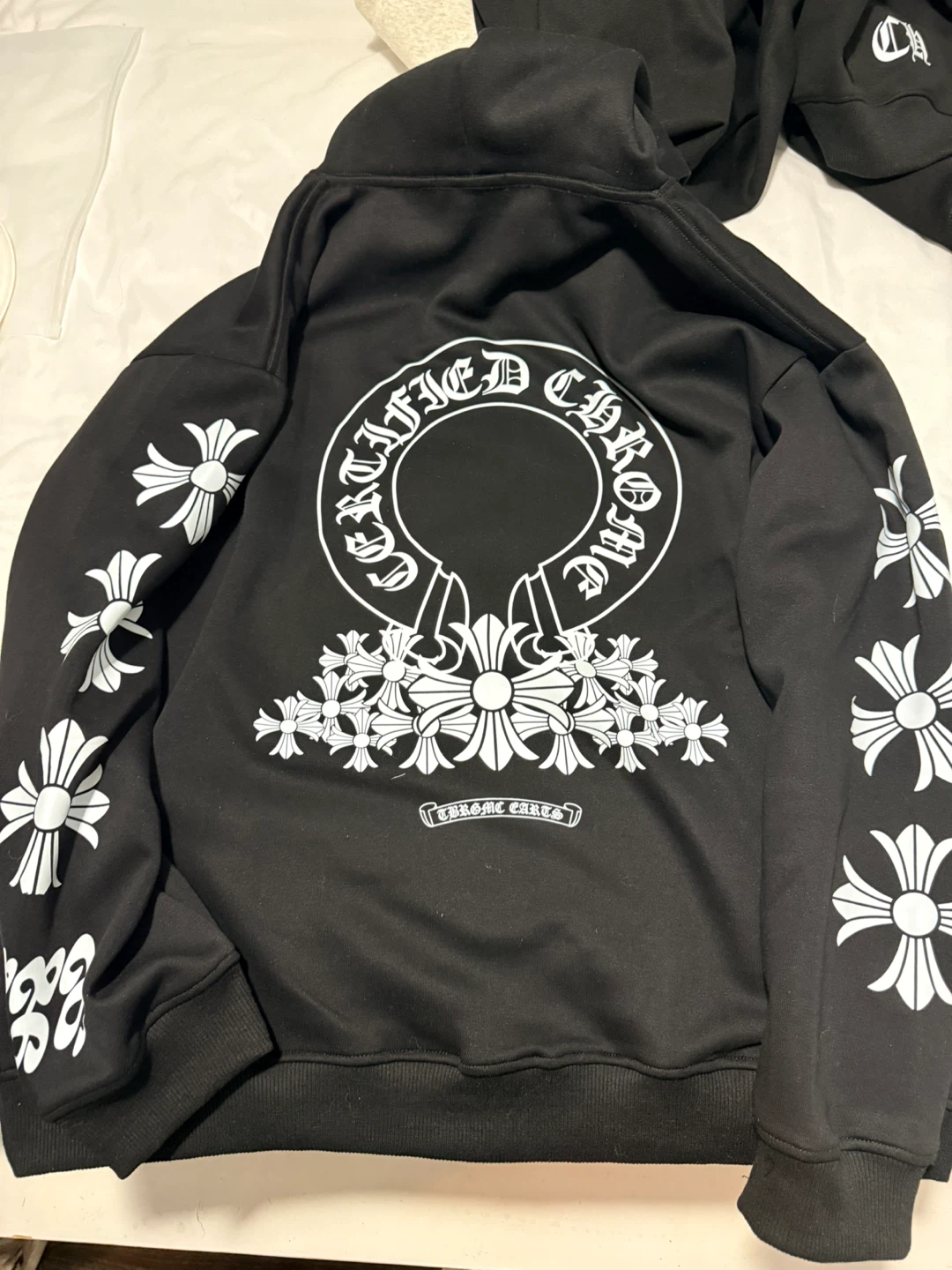 Chrome Hearts Black Hoodie with Cross Graphics - photo 3