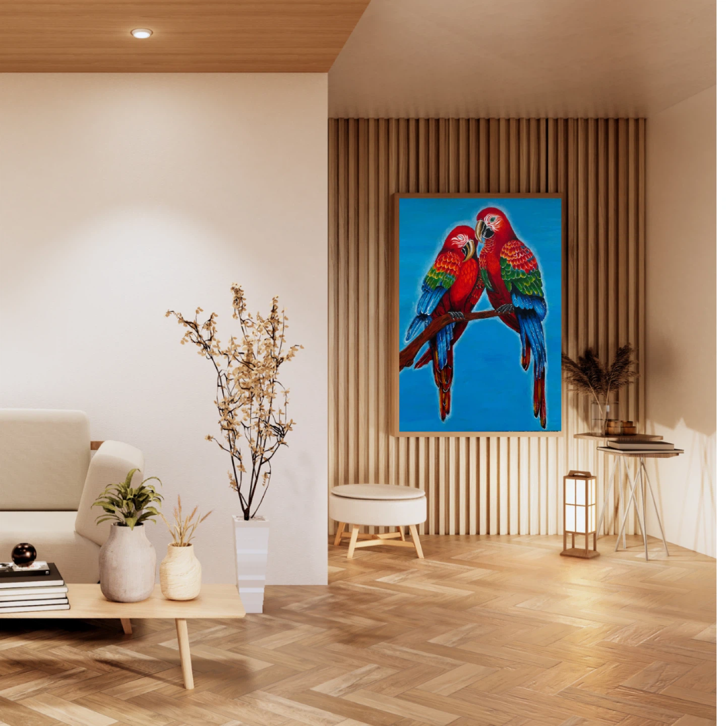 Painting of Two Macaws