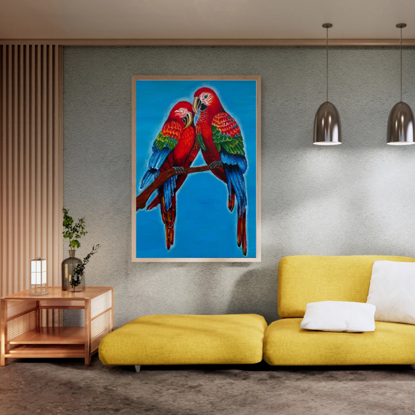 Painting of Two Macaws - photo 2