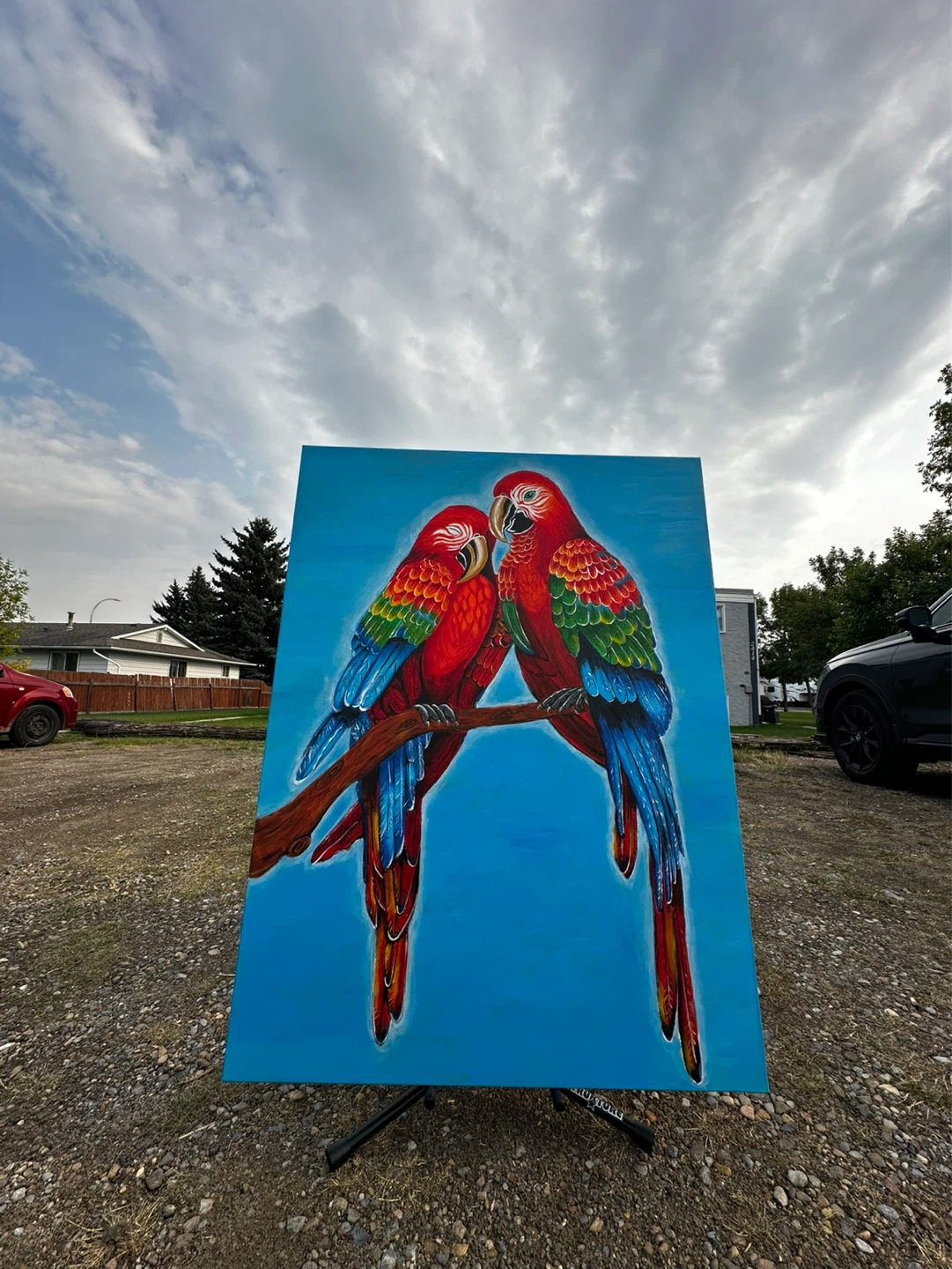 Painting of Two Macaws - photo 4