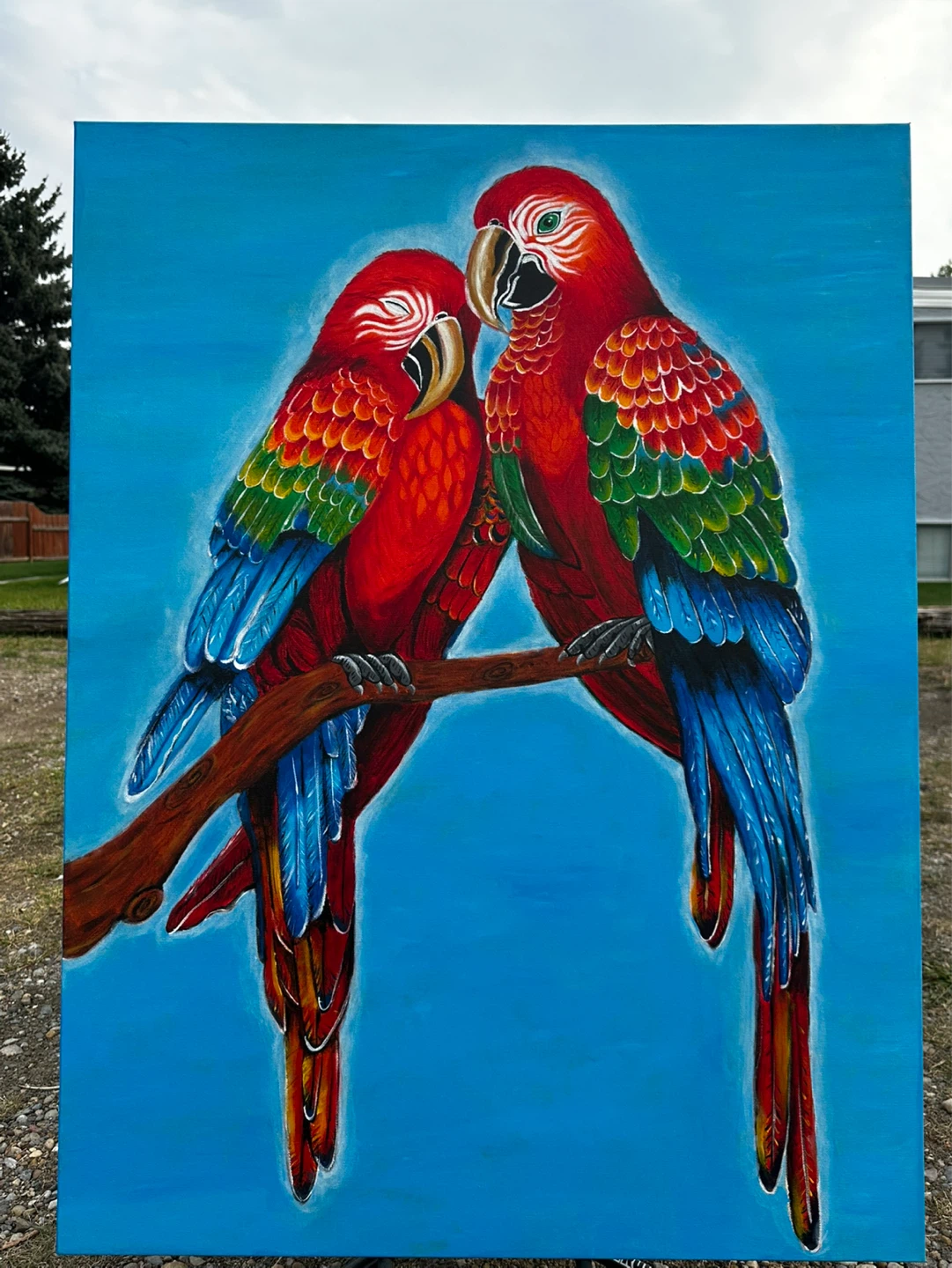 Painting of Two Macaws - photo 5