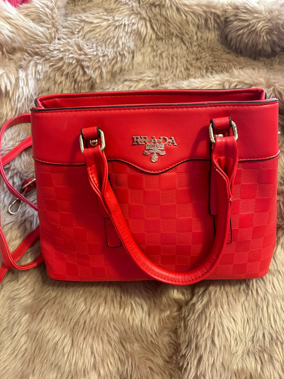 Prada Red Checkered Leather Handbag - photo 2