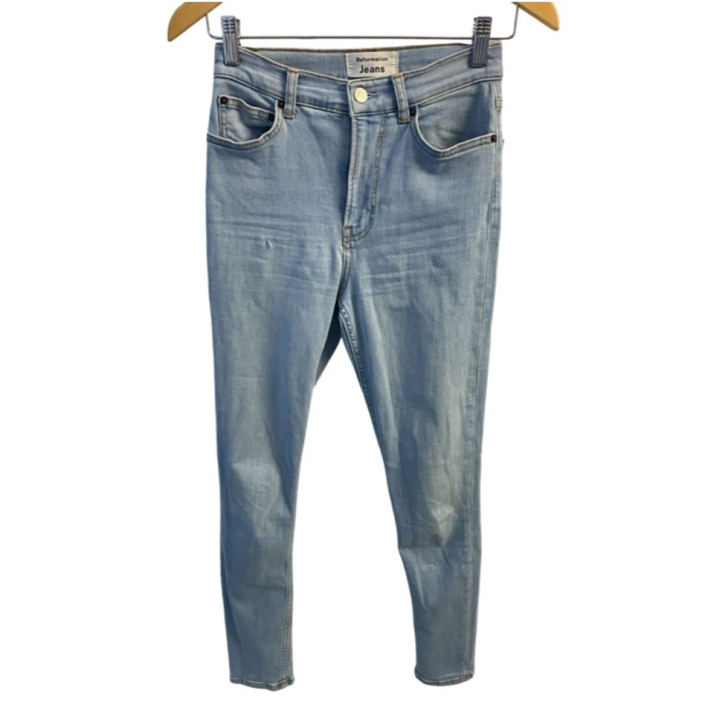 Reformation Skinny Jeans Amalfi Wash Small Rip Size 24 - photo 2