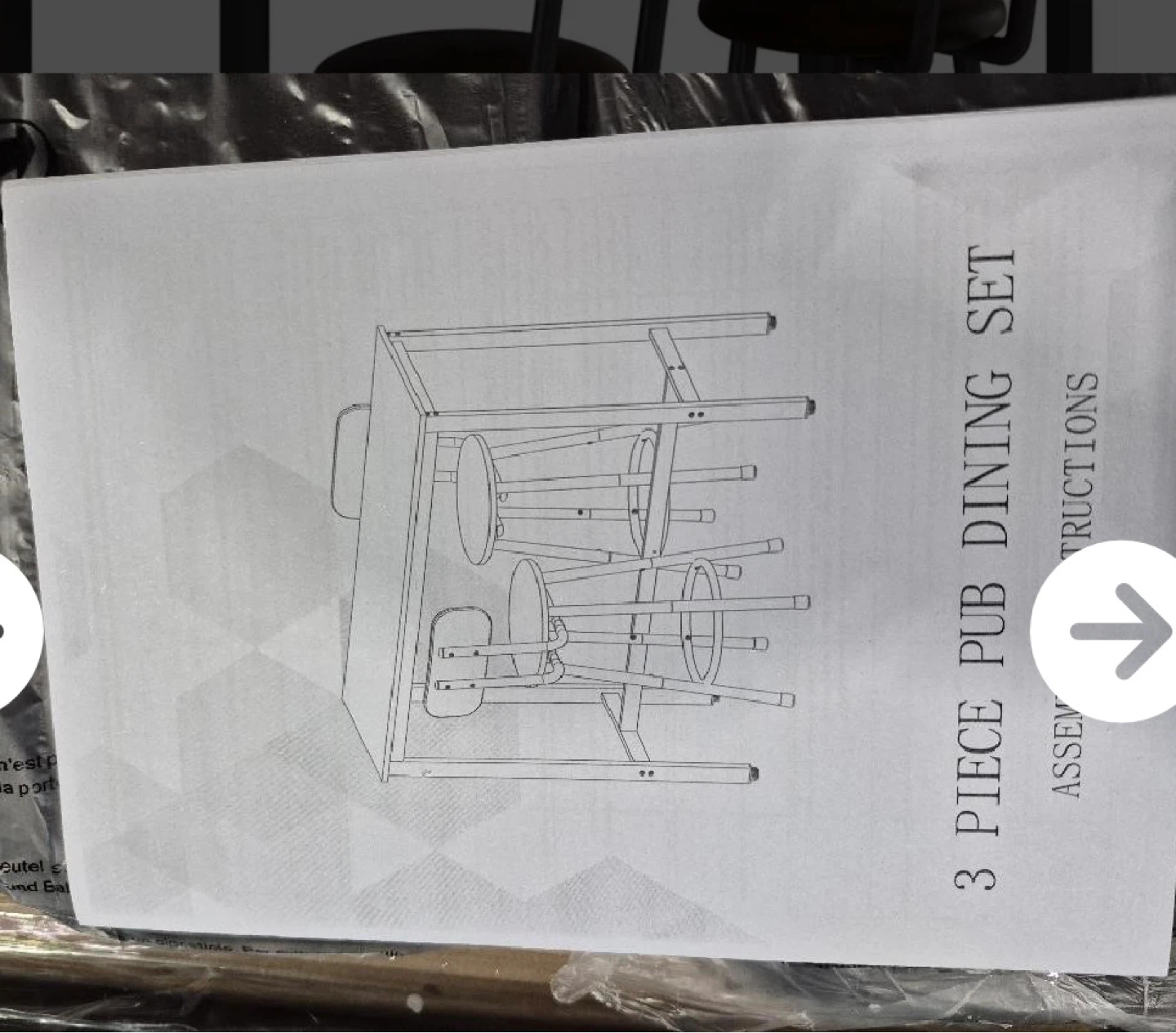 3 Piece Pub Dining Set - photo 3