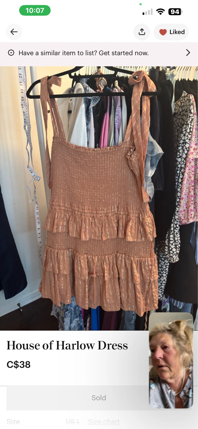 House of Harlow Smocked Tiered Dress
