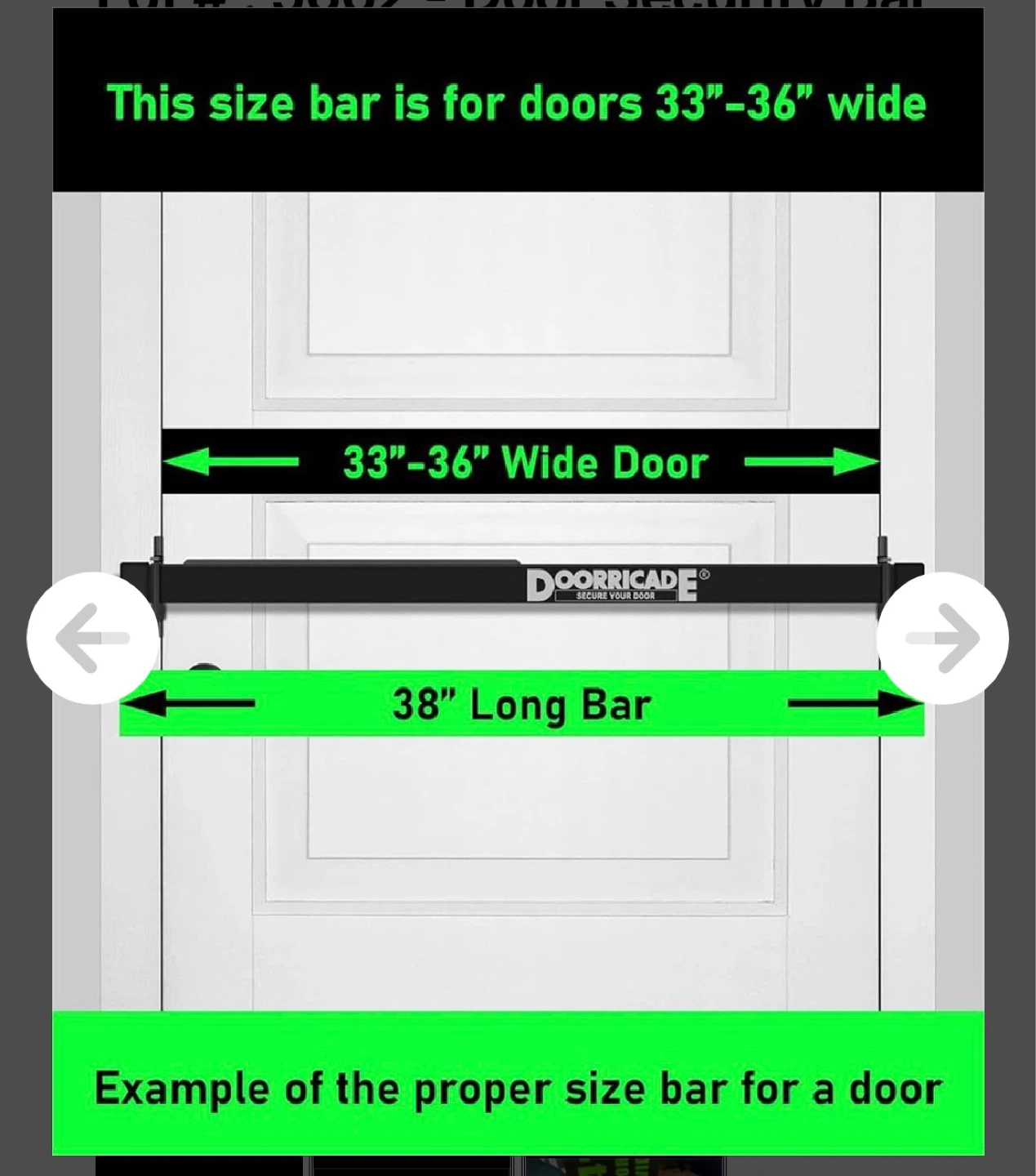 Doorcade 34" Door Security Bar - photo 2