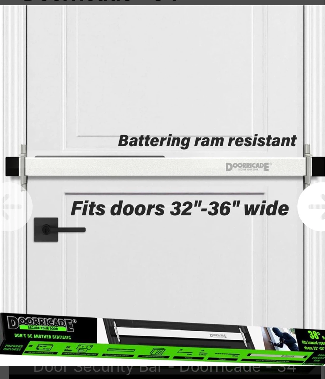 Doorcade 34" Door Security Bar