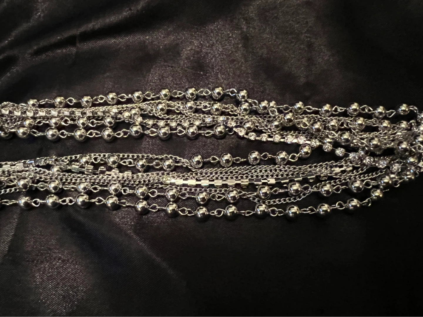 Silver Layered Necklace and Earring Set - photo 3