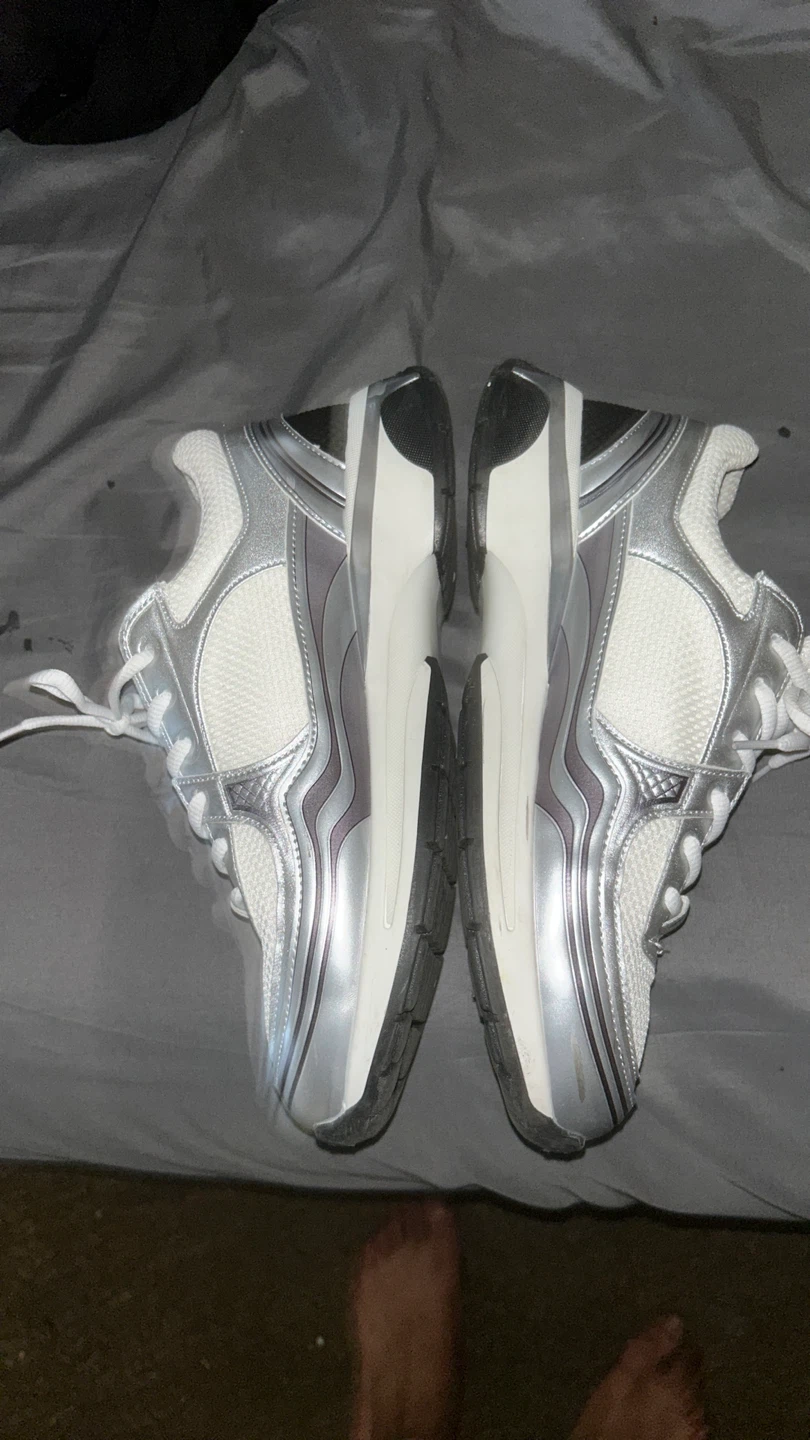 Chanel Silver & White Low Top Sneakers - photo 3
