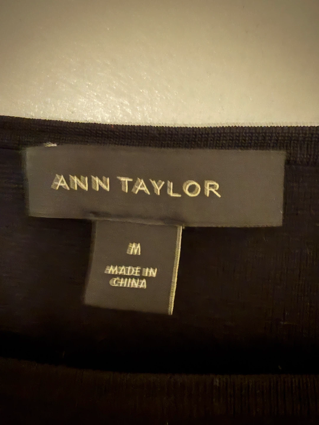 Ann Taylor Black Long Sleeve Peplum sweater Top - Size M - photo 3