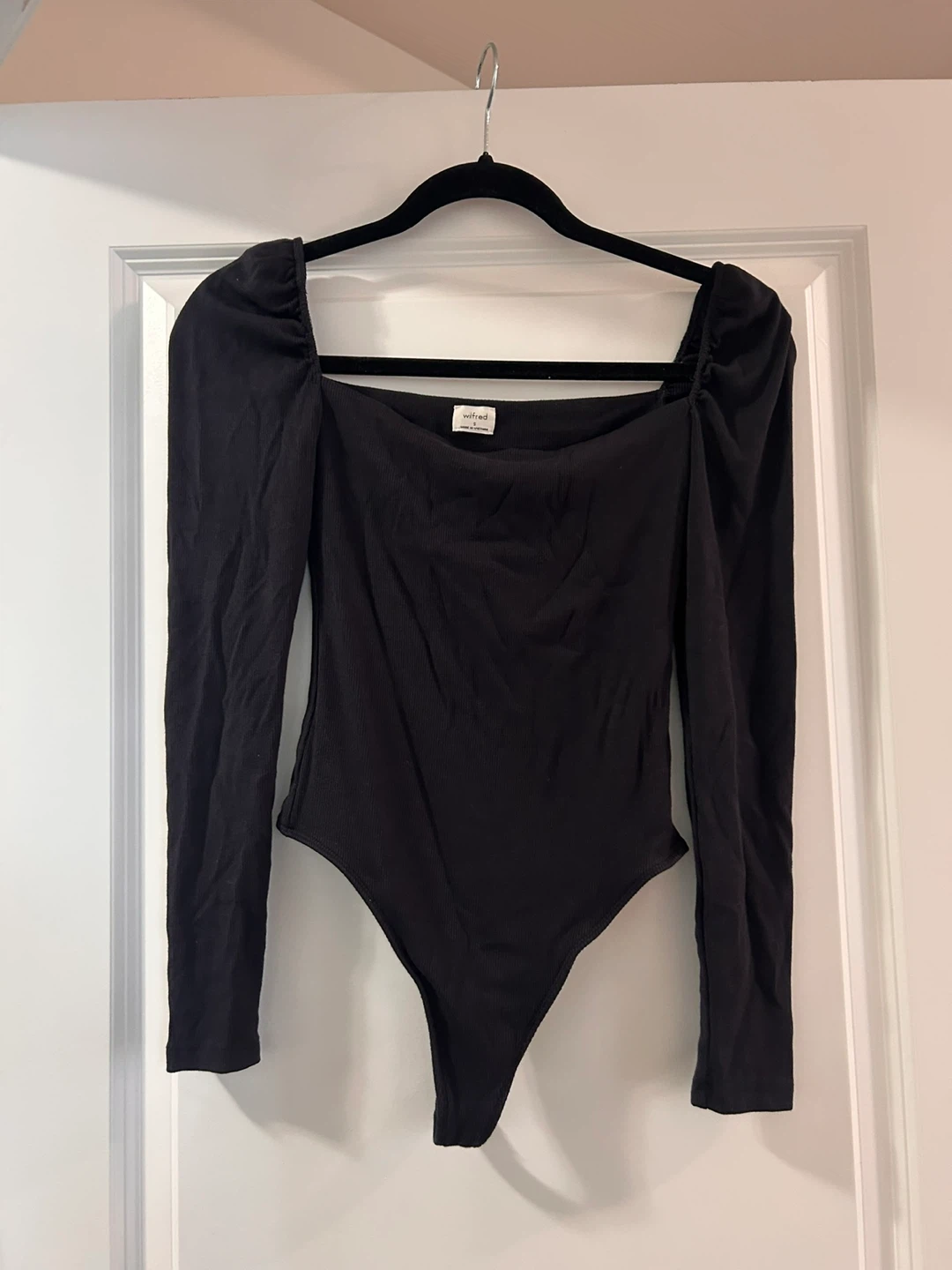 WILFRED black Jeanette rib bodysuit size small - photo 2