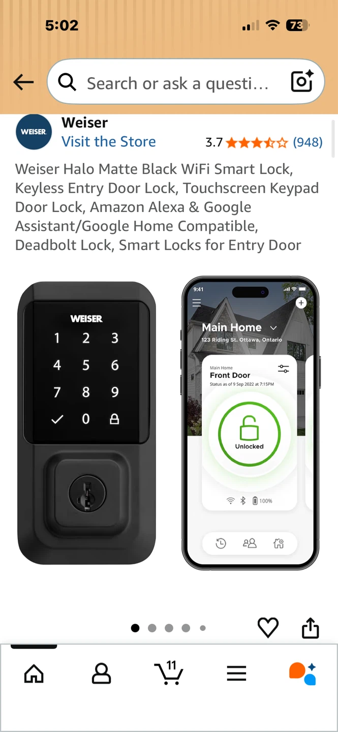 Weiser Halo Matte Black WiFi Smart Lock - photo 2