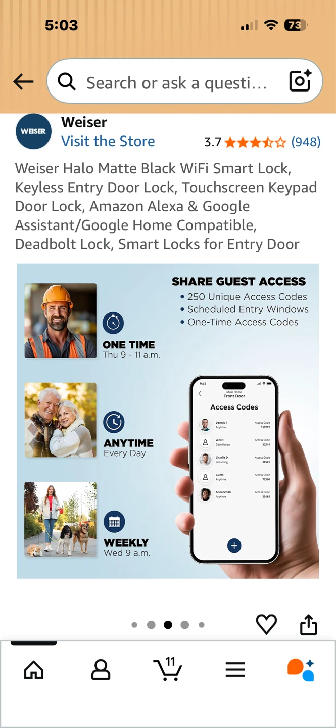 Weiser Halo Matte Black WiFi Smart Lock - photo 4