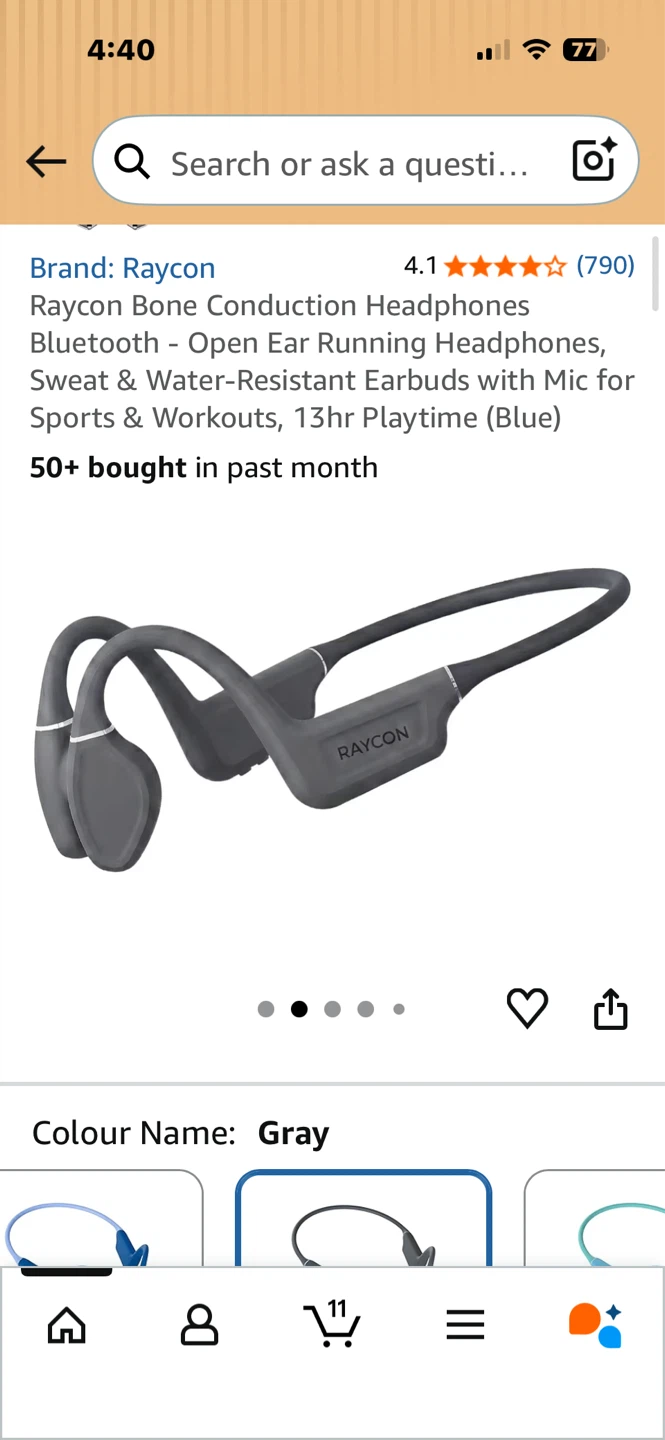 Raycon Bone Conduction Headphones - Gray - photo 3