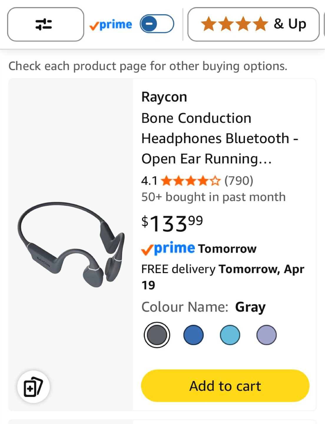Raycon Bone Conduction Headphones - Gray