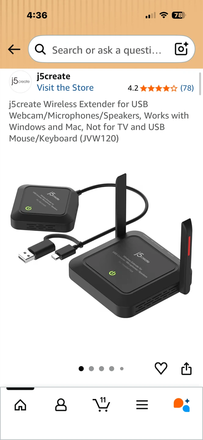 j5create Wireless Extender for USB Webcam/Microphones/Speakers - photo 2