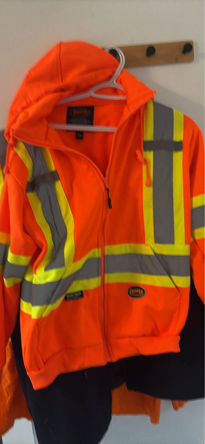 Work King Safety Hi-Vis Orange Zip-Up Hoodie