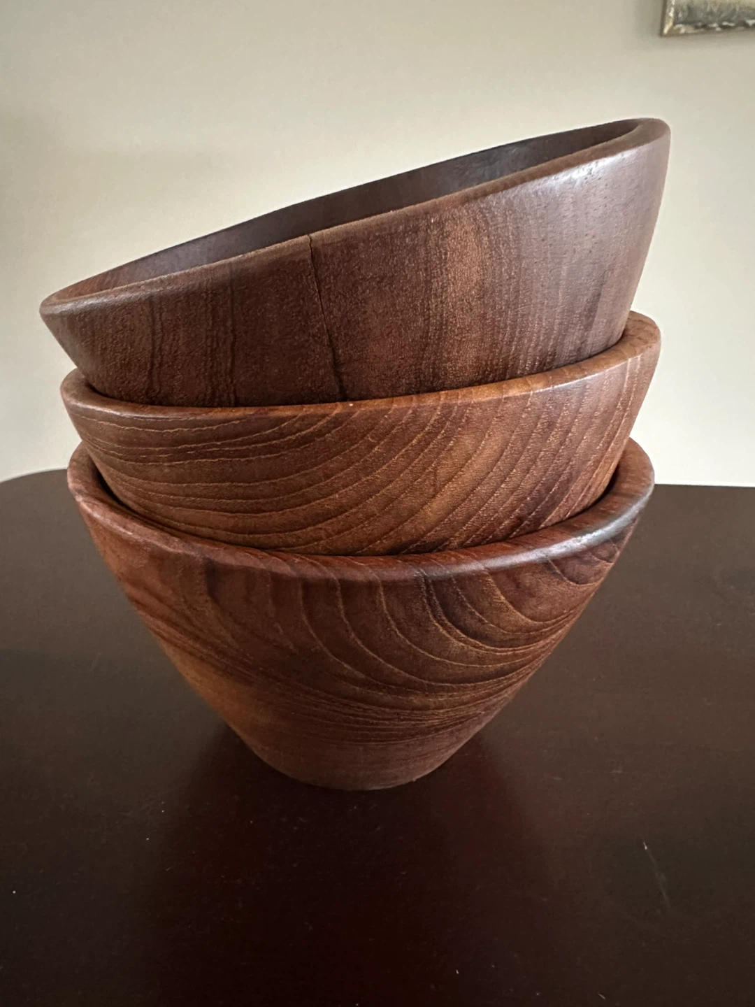 Set of 3 Wooden Serving Bowls