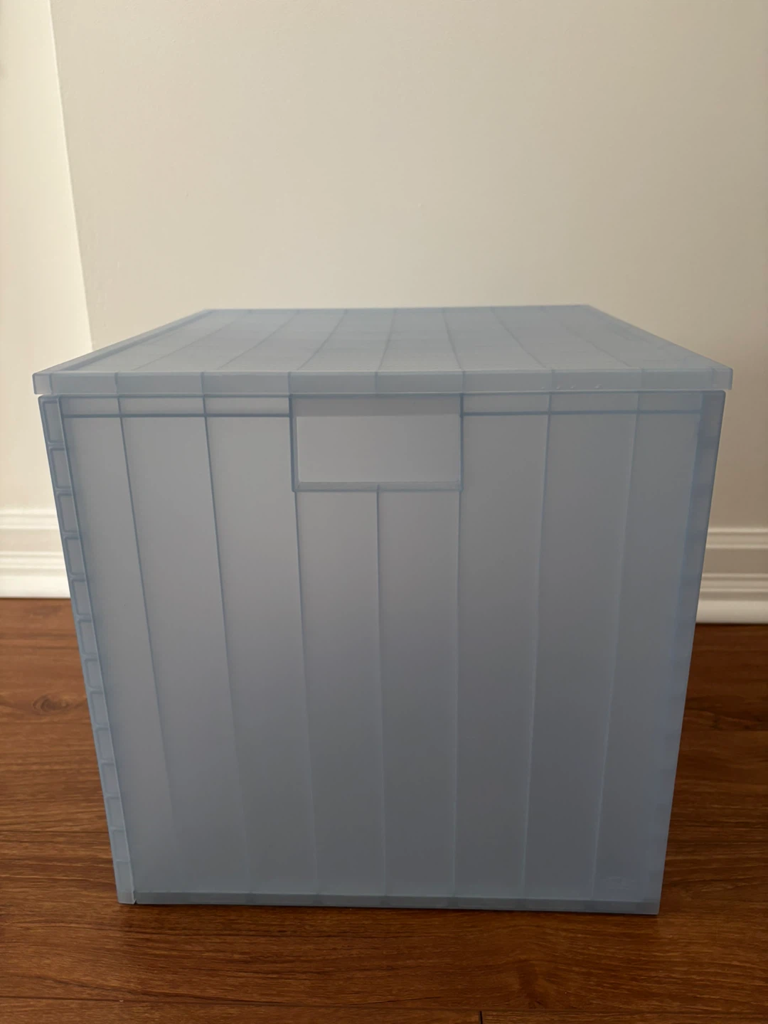 Frosted Blue Storage Bin with Lid