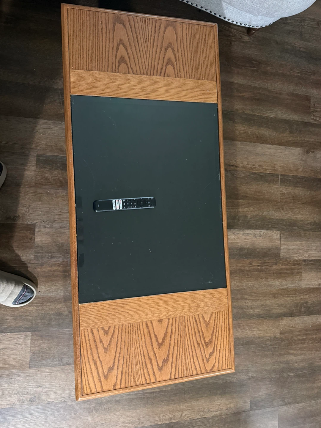 Oak Coffee Table with Glass Top - photo 2