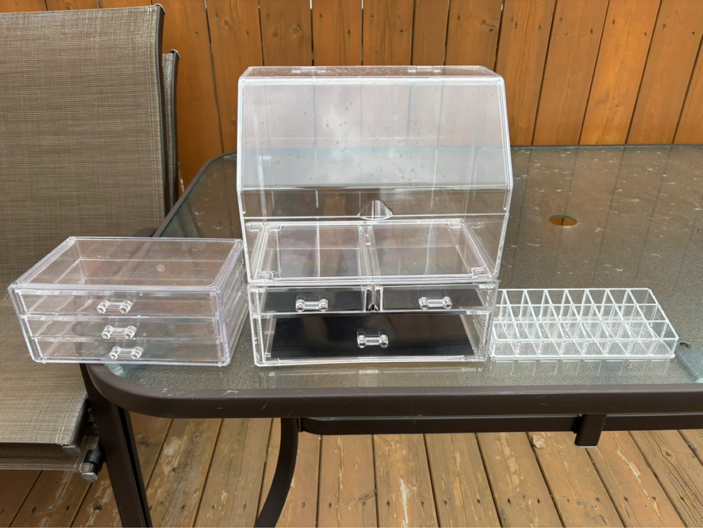 Clear Acrylic Makeup Organizer Set