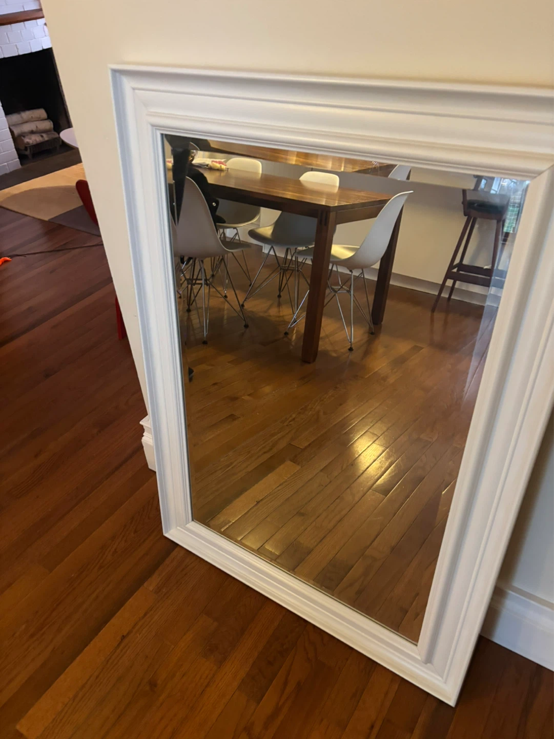 White Framed Mirror - photo 2
