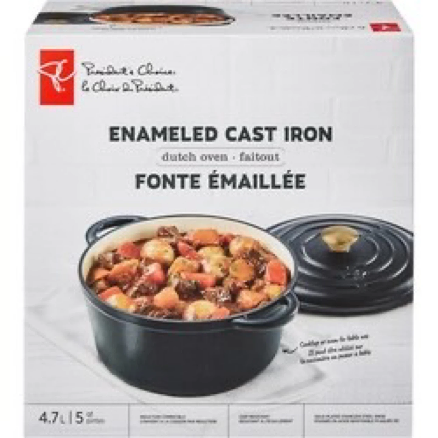 New in box President's Choice Enamel Cast Iron Dutch Oven 5 qt
