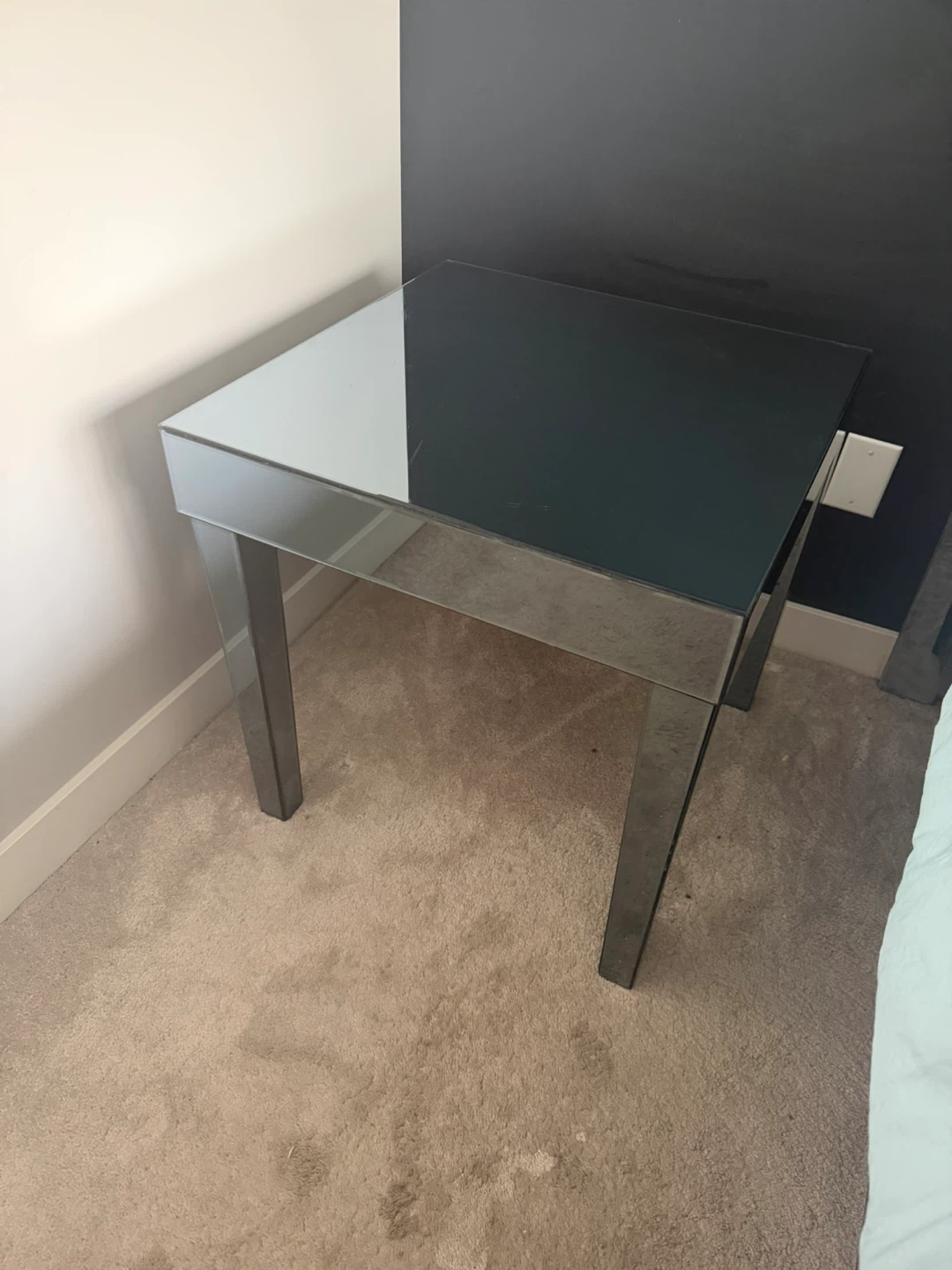 Mirrored End Table