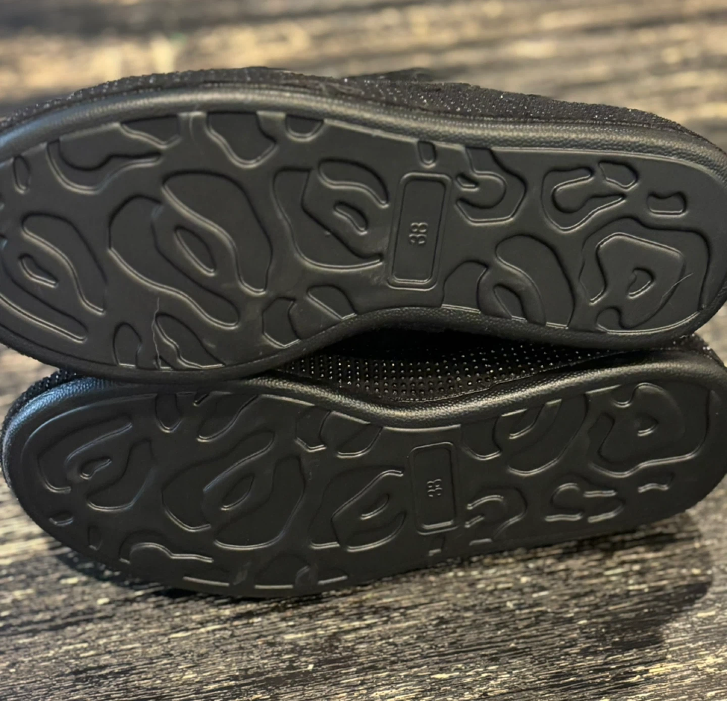 Black Rhinestone Sneakers Size 38 - photo 3
