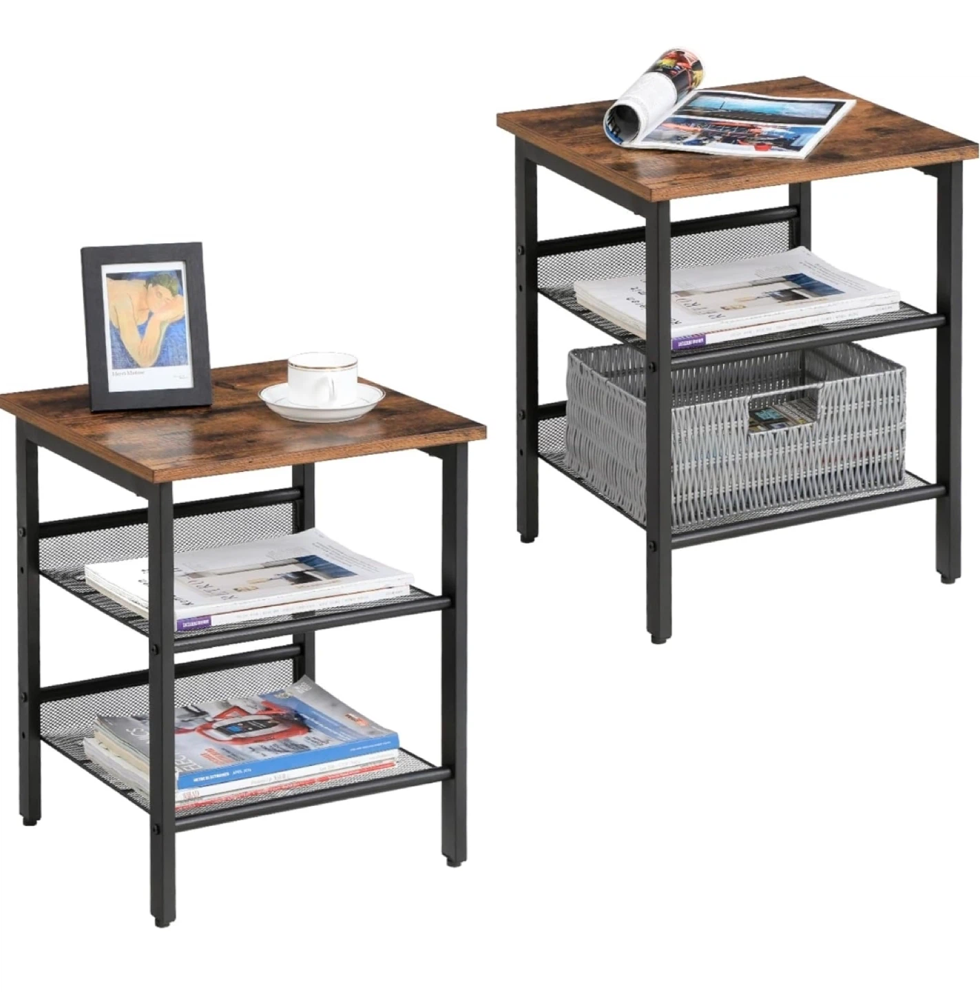 Multi-tier Industrial Side Table
