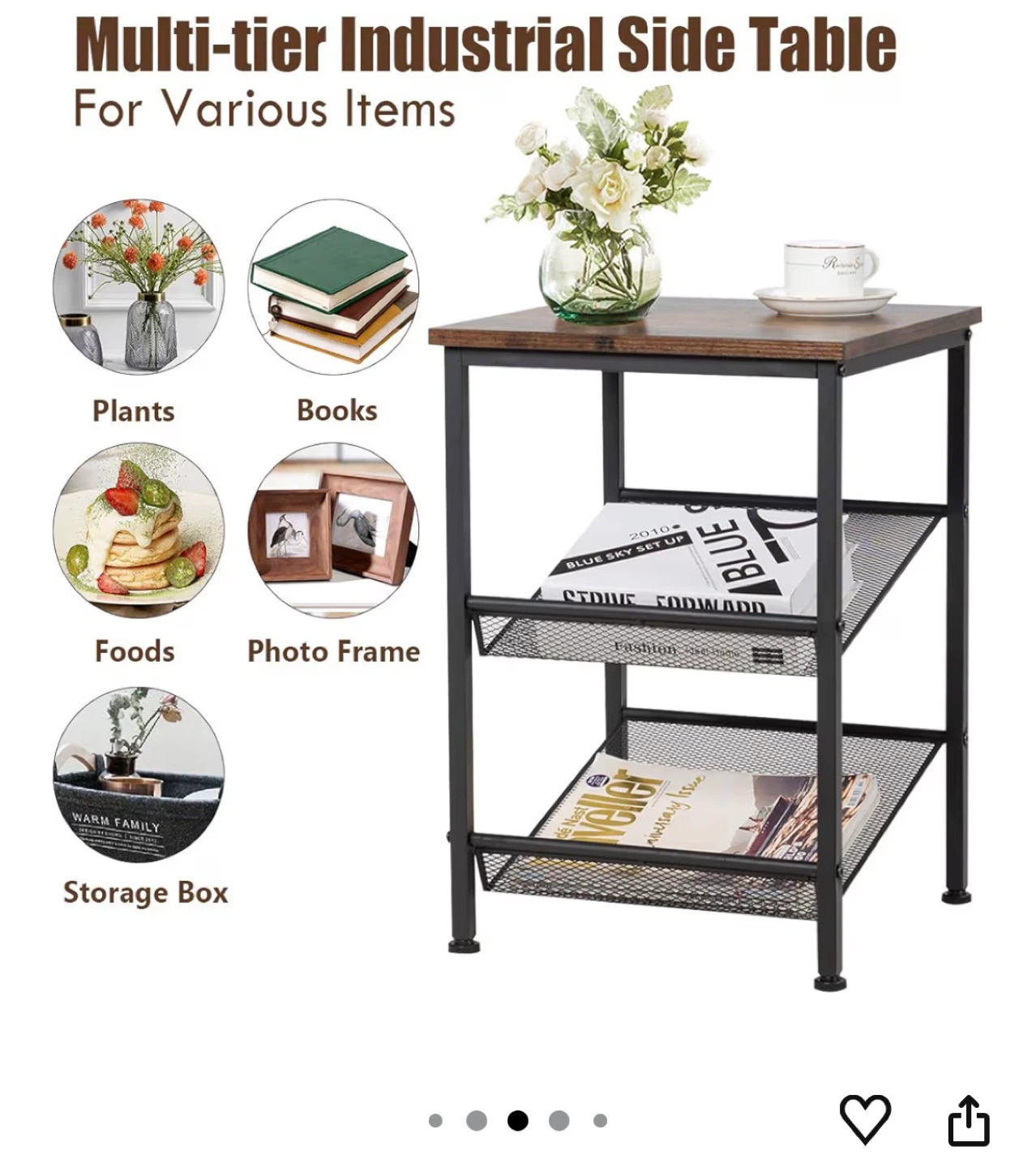 Multi-tier Industrial Side Table - photo 3