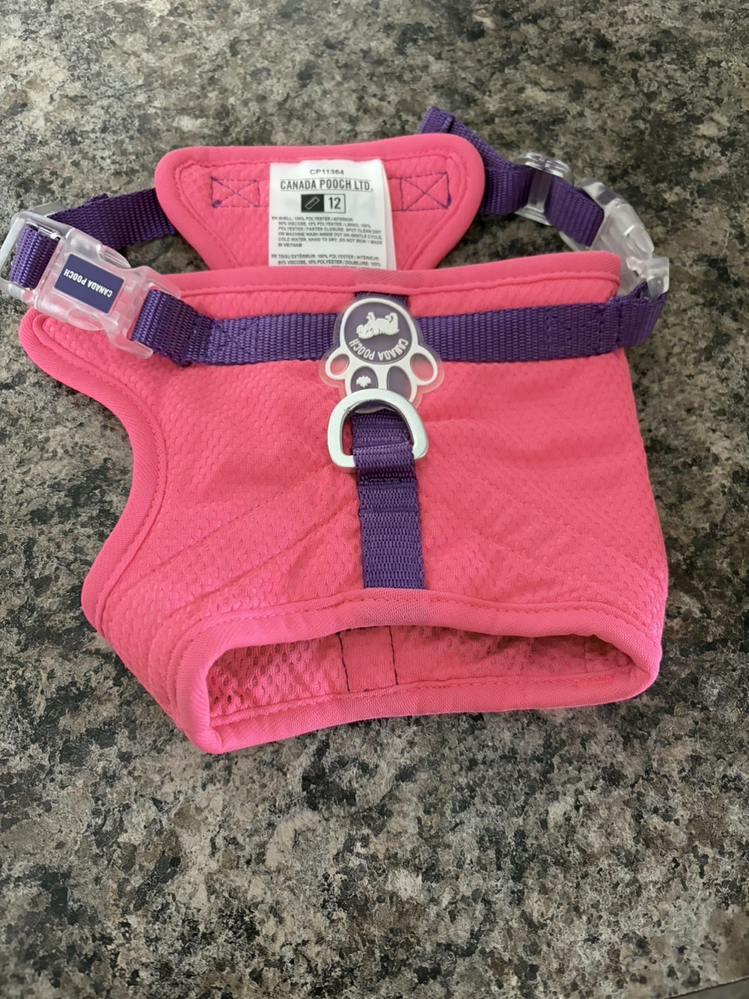 Canada Pooch Ltd. Pink Dog Harness - Size 12