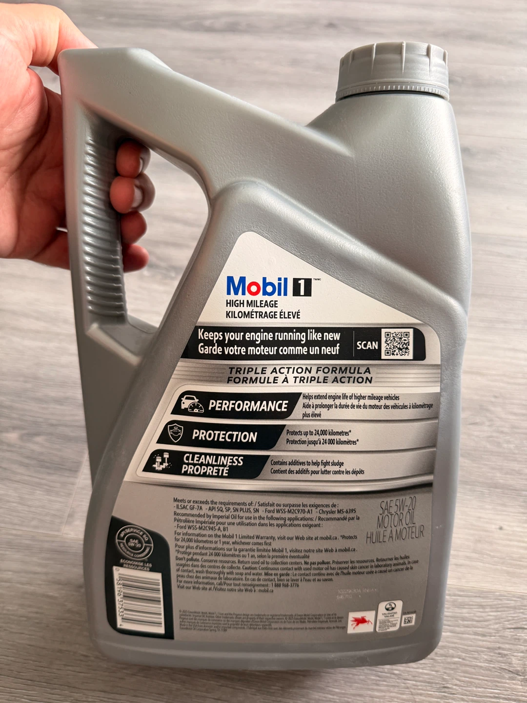 Mobil 1 High Mileage 5W-20 Motor Oil - 5 Quart - photo 2