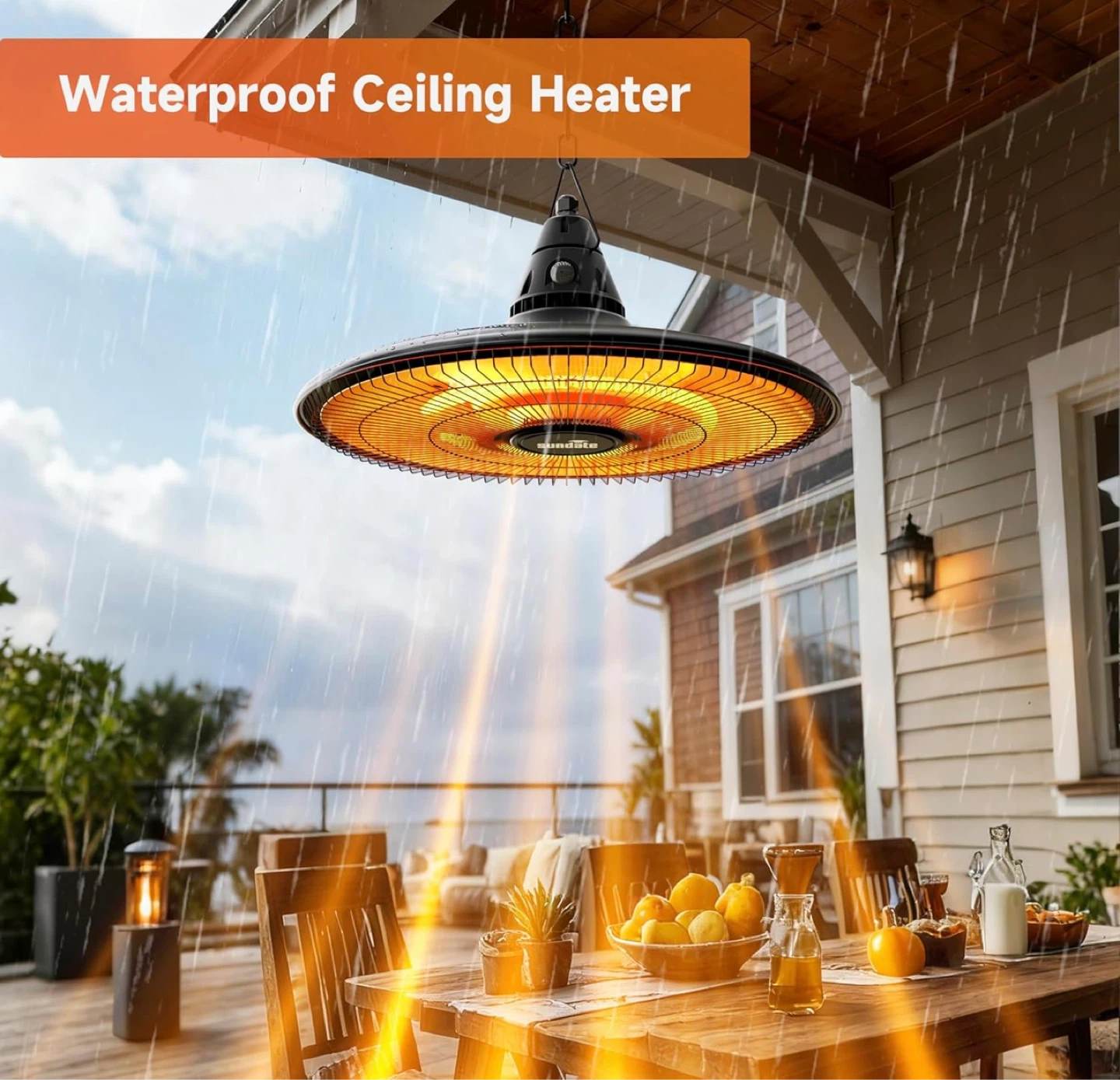 Outdoor Electric Patio Ceiling Heater with Remote - photo 2