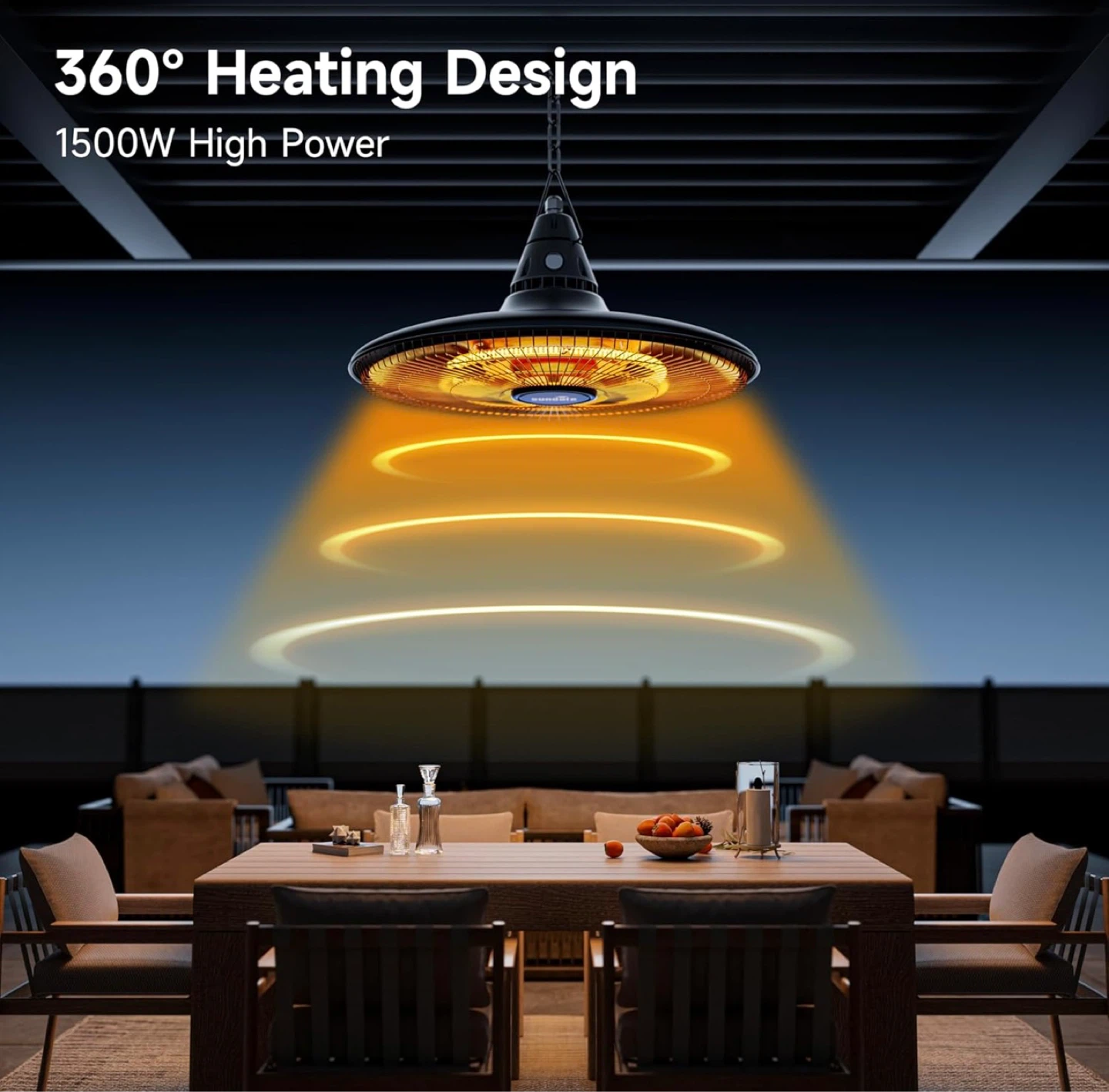 Outdoor Electric Patio Ceiling Heater with Remote - photo 5