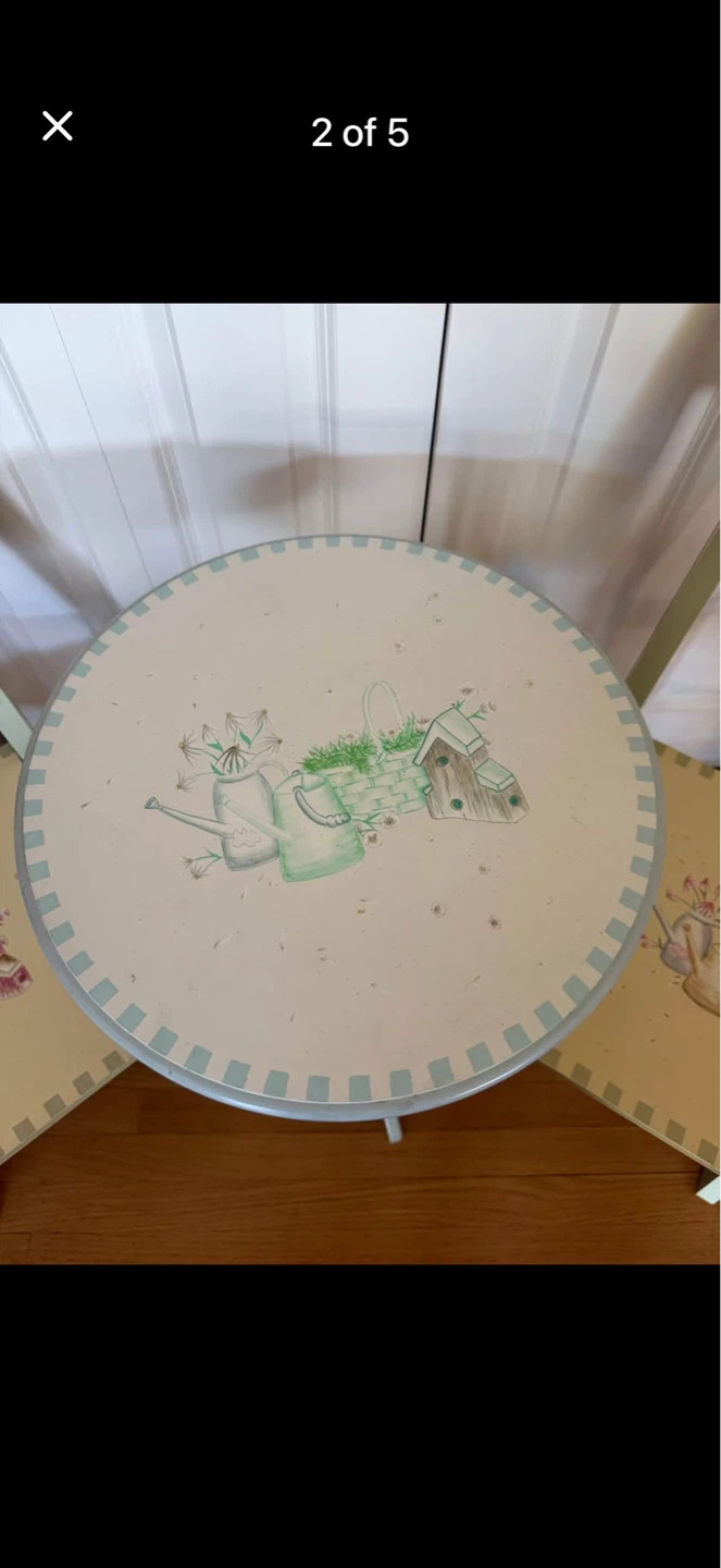 Hand-Painted Garden indoor wooden bistro set - photo 2