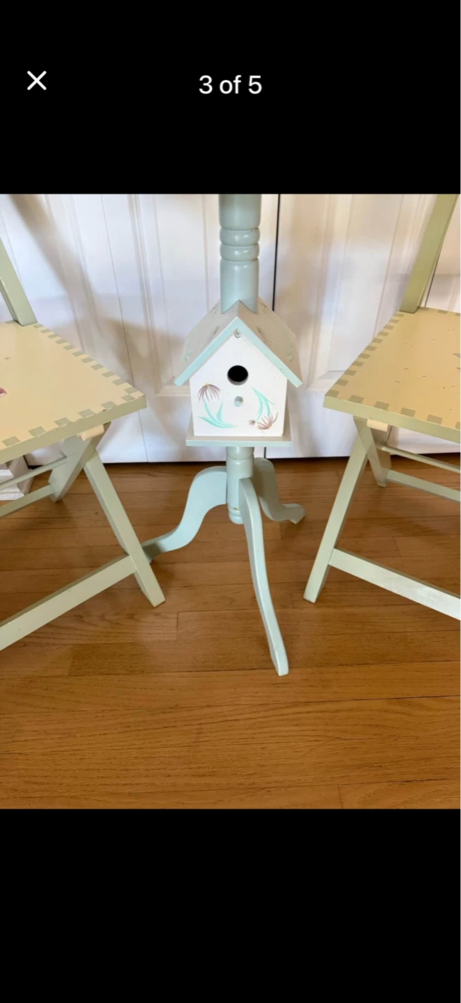 Hand-Painted Garden indoor wooden bistro set - photo 3