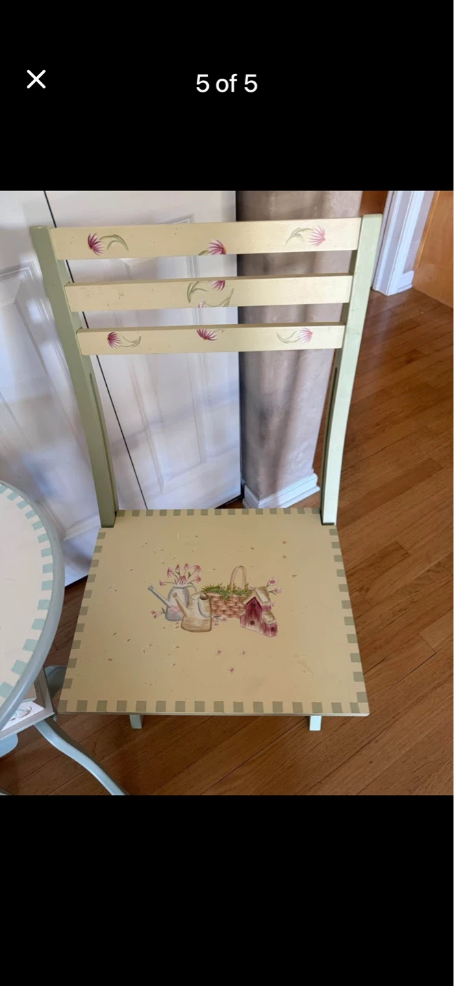 Hand-Painted Garden indoor wooden bistro set - photo 5